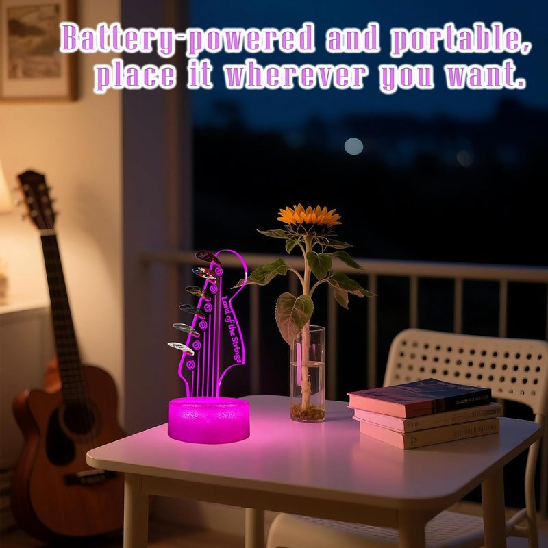 Posshe Guitar Pick Holder, Light Up Guitar Pick (USB Powered / Battery Powered) Display with Remote RGB 16-Color Pick Storage Rack, Acoustic Electric Bass Ukulele Violin Accessories Gift(Include 6 Picks) - Image 4